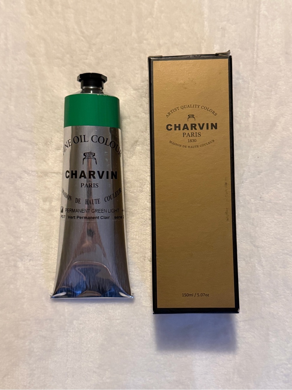 3 Charvin Professional Artist Quality Oil Paints Permanent Green Light